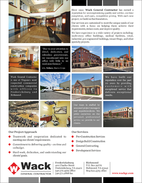 Single Page Advertisement - Construction