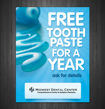 free toothpaste in office sign design - Health