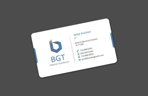 Modern stationary/business card design for BGT Interior Solutions - Construction