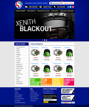 Sports company ecommerce redesign - Sports