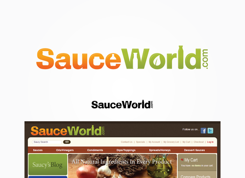 Logo for SauceWorld.com ecommerce site - Food