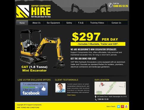 Website for a mini excavator hire business - Construction