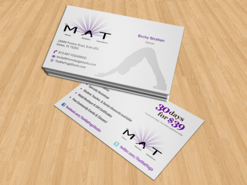 Business card for a yoga studio - Health