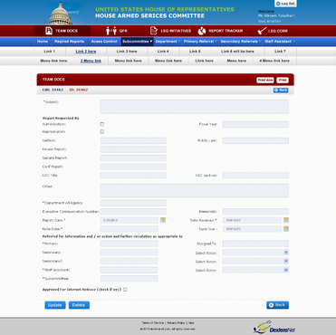Legi-Mate. A web design for a government database banner and login page - Government
