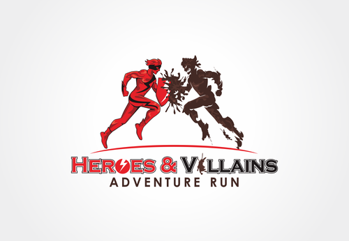Logo for our mud run titled Heroes and Villains Adventure Run. - Sports