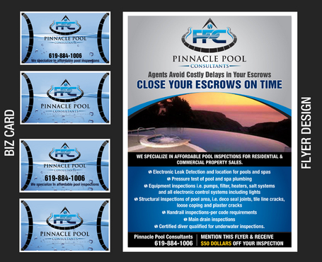 Flyer & Business Card for Pinnacle Pool Consultants - Home and Garden