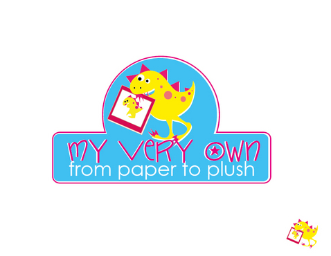 Logo for handmade kids plush toys, made according to kids drawings - Children