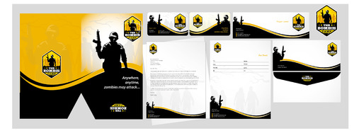 Business cards and stationary for zombie fantasy camp - Outdoors