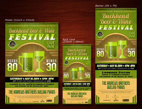 Poster, rack cards, and banner concept for Beer & Wine Festival By Ko