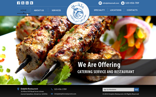 Website for Dolphin restaurant - Food