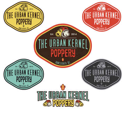 Logo for a gourmet popcorn and sweets company - Food