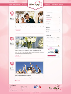 Blog for wedding website - Wedding