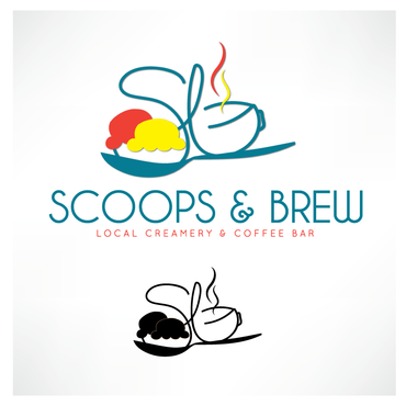 logo for homemade ice cream and coffee company - Beverages