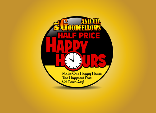 GOODFELLOWS HALF PRICE HAPPIEST HOURS  LOGO - Food