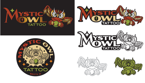 Owl logo for a tattoo studio - Art