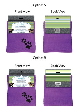 Dog Towel Set - Packaging & Paw Print Design - Animals