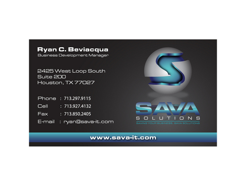 Sava Solutions Business Card - Information Technology