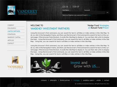 Vandehey Investment Partners Website - Financial Services