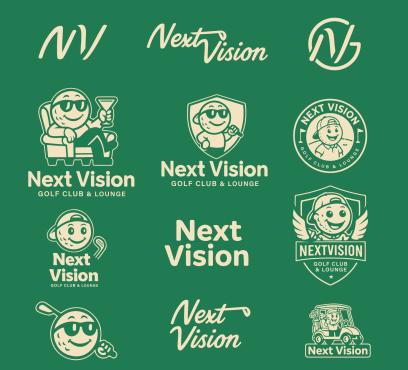 “NextVision Golf Club — Premium Modern Golf Simulator Logo + Bird Mascot Branding” - Sports