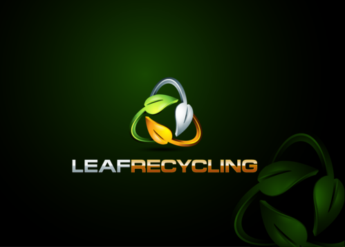 This is a business logo, company name "Leaf Recycling" - Environment