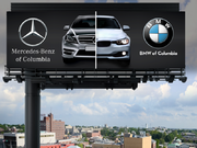 Billboard for two car dealerships